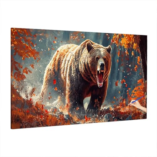 Malen Nach Zahlen Erwachsene Herbst 220x100cm, Groß DIY Malen Nach Zahlen Tiere, Painting by Numbers Basteln Erwachsene, Ölgemälde Kit Basteln für Anfänger für Herbstdeko, Geschenke für Frauen D-86 von Aynaeinn