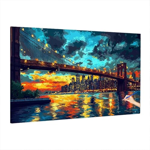 Malen Nach Zahlen Erwachsene Italien, Landschaft Paint by Numbers Kreativ Set für Erwachsene, DIY Handgemalt Ölgemälde Kit mit 3 Pinseln Acrylfarbe Leinwand, Deko Wohnzimmer, Geschenke 220x100cm S-55 von Aynaeinn