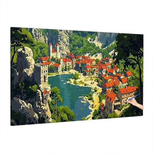 Malen Nach Zahlen Erwachsene Italien 180x80cm, Groß DIY Malen Nach Zahlen Landschaft, Painting by Numbers Basteln Erwachsene, Ölgemälde Kit für Anfänger für Herbstdeko, Geschenke für Frauen D-92 Malen Nach Zahlen Erwachsene Italien 180x80cm, Groß DIY Malen Nach Zahlen Landschaft, Painting by Numbers Basteln Erwachsene, Ölgemälde Kit für Anfänger für Herbstdeko, Geschenke für Frauen D-92 von Aynaeinn