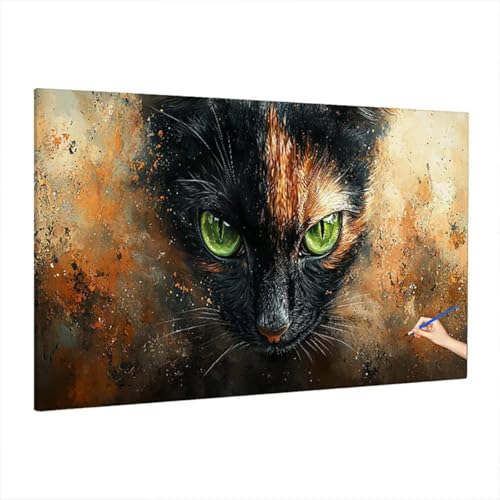 Malen Nach Zahlen Erwachsene Katze, Abstrakt Paint by Numbers Kreativ Set für Erwachsene, DIY Handgemalt Ölgemälde Kit mit 3 Pinseln, Acrylfarbe und Leinwand, Deko Wohnzimmer, Geschenke 160x70cm D-36 Malen Nach Zahlen Erwachsene Katze, Abstrakt Paint by Numbers Kreativ Set für Erwachsene, DIY Handgemalt Ölgemälde Kit mit 3 Pinseln, Acrylfarbe und Leinwand, Deko Wohnzimmer, Geschenke 160x70cm D-36 von Aynaeinn