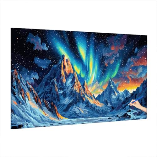 Malen Nach Zahlen Erwachsene Landschaft, Aurora Paint by Numbers Kreativ Set für Erwachsene, DIY Handgemalt Ölgemälde Kit mit 3 Pinseln, Acrylfarbe und Leinwand, Deko Wohnzimmer, Geschenke 70x30cm Z-5 Malen Nach Zahlen Erwachsene Landschaft, Aurora Paint by Numbers Kreativ Set für Erwachsene, DIY Handgemalt Ölgemälde Kit mit 3 Pinseln, Acrylfarbe und Leinwand, Deko Wohnzimmer, Geschenke 70x30cm Z-5 von Aynaeinn