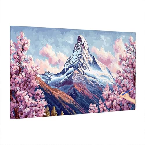 Malen Nach Zahlen Erwachsene Landschaft 220x100cm, Groß DIY Malen Nach Zahlen Berge, Painting by Numbers Basteln Erwachsene, Ölgemälde Kit Basteln für Anfänger, Herbstdeko, Geschenke für Frauen S-30 von Aynaeinn