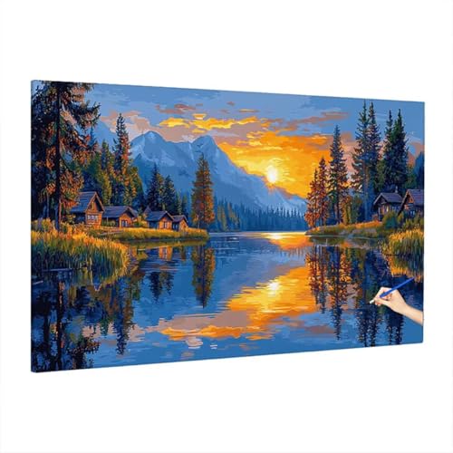 Malen Nach Zahlen Erwachsene Landschaft 70x30cm, Groß DIY Malen Nach Zahlen Sonnenuntergang, Painting by Numbers Basteln Erwachsene, Ölgemälde Kit für Anfänger, Herbstdeko, Geschenke für Frauen S-39 Malen Nach Zahlen Erwachsene Landschaft 70x30cm, Groß DIY Malen Nach Zahlen Sonnenuntergang, Painting by Numbers Basteln Erwachsene, Ölgemälde Kit für Anfänger, Herbstdeko, Geschenke für Frauen S-39 von Aynaeinn