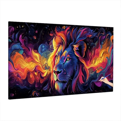 Malen Nach Zahlen Erwachsene Löwe 220x100cm, Groß DIY Malen Nach Zahlen Fantasy, Painting by Numbers Basteln Erwachsene, Ölgemälde Kit Basteln für Anfänger für Herbstdeko, Geschenke für Frauen D-44 von Aynaeinn
