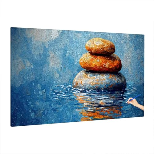 Malen Nach Zahlen Erwachsene Modern, Abstrakt Paint by Numbers Kreativ Set für Erwachsene, DIY Handgemalt Ölgemälde Kit mit 3 Pinseln Acrylfarbe Leinwand, Deko Wohnzimmer, Geschenke 220x100cm Z-20 von Aynaeinn