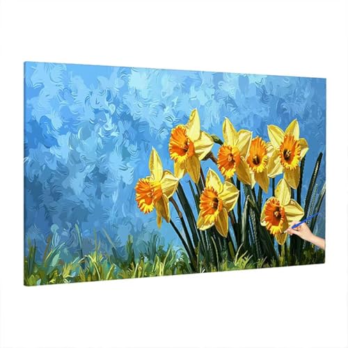 Malen Nach Zahlen Erwachsene Pflanzen, Blumen Paint by Numbers Kreativ Set für Erwachsene, DIY Handgemalt Ölgemälde Kit mit 3 Pinseln Acrylfarbe Leinwand, Deko Wohnzimmer, Geschenke 220x100cm S-31 von Aynaeinn
