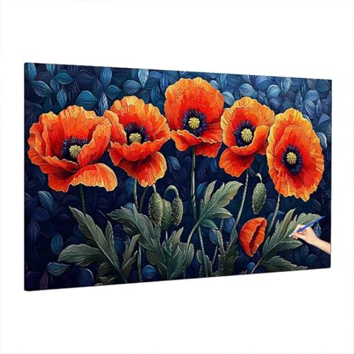 Malen Nach Zahlen Erwachsene Pflanzen, Blumen Paint by Numbers Kreativ Set für Erwachsene, DIY Handgemalt Ölgemälde Kit mit 3 Pinseln Acrylfarbe Leinwand, Deko Wohnzimmer, Geschenke 220x100cm S-94 von Aynaeinn
