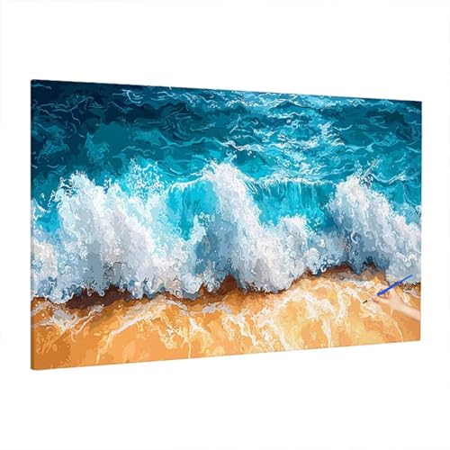 Malen Nach Zahlen Erwachsene Strand 220x100cm, Groß DIY Malen Nach Zahlen Modern, Painting by Numbers Basteln Erwachsene, Ölgemälde Kit Basteln für Anfänger für Herbstdeko, Geschenke für Frauen D-62 von Aynaeinn