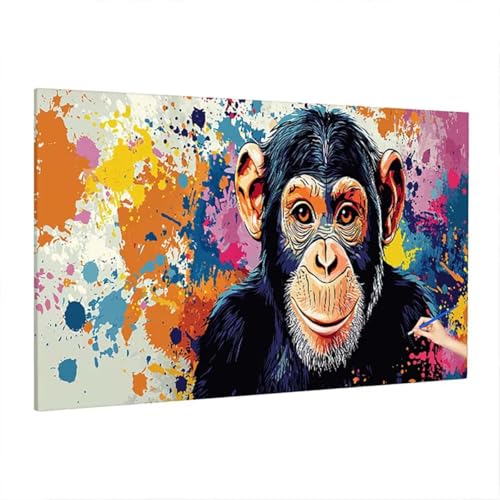 Malen Nach Zahlen Erwachsene Tiere, Abstrakt Paint by Numbers Kreativ Set für Erwachsene, DIY Handgemalt Ölgemälde Kit mit 3 Pinseln, Acrylfarbe und Leinwand, Deko Wohnzimmer, Geschenke 220x100cm S-61 von Aynaeinn