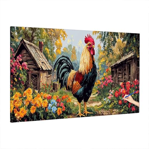 Malen Nach Zahlen Erwachsene Tiere, Blumen Paint by Numbers Kreativ Set für Erwachsene, DIY Handgemalt Ölgemälde Kit mit 3 Pinseln, Acrylfarbe und Leinwand, Deko Wohnzimmer, Geschenke 220x100cm S-49 von Aynaeinn