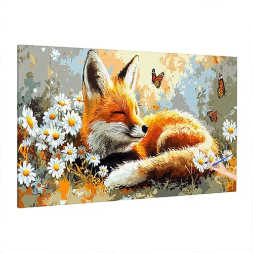 Malen Nach Zahlen Erwachsene Tiere, Blumen Paint by Numbers Kreativ Set für Erwachsene, DIY Handgemalt Ölgemälde Kit mit 3 Pinseln, Acrylfarbe und Leinwand für Deko Wohnzimmer, Geschenke 110x50cm Z-14 von Aynaeinn