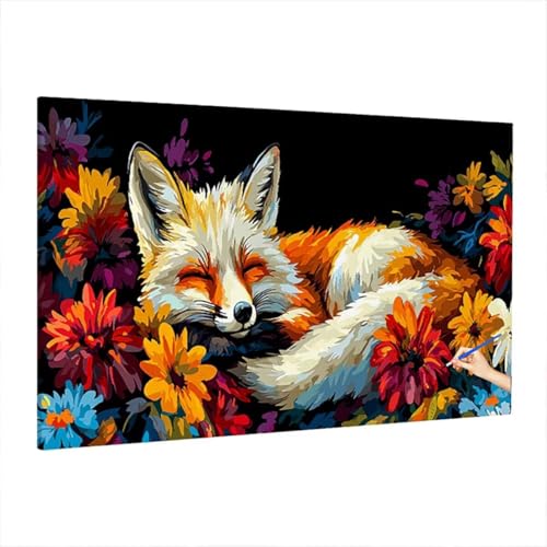 Malen Nach Zahlen Erwachsene Tiere, Blumen Paint by Numbers Kreativ Set für Erwachsene, DIY Handgemalt Ölgemälde Kit mit 3 Pinseln, Acrylfarbe und Leinwand für Deko Wohnzimmer, Geschenke 110x50cm D-69 von Aynaeinn