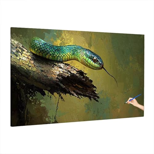 Malen Nach Zahlen Erwachsene Tiere 140x60cm, Groß DIY Malen Nach Zahlen Schlange, Painting by Numbers Basteln Erwachsene, Ölgemälde Kit Basteln für Anfänger für Herbstdeko, Geschenke für Frauen S-3 von Aynaeinn
