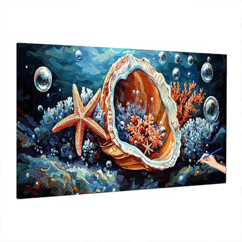 Malen Nach Zahlen Meer, Malen Nach Zahlen Erwachsene Modern, DIY Set Erwachsene Paint by Numbers, Paint by Numbers mit 3 Pinseln und Acrylfarbe, Ölgemälde Kit für Herbst Deko Wohnzimmer 180x80cm S-47 Malen Nach Zahlen Meer, Malen Nach Zahlen Erwachsene Modern, DIY Set Erwachsene Paint by Numbers, Paint by Numbers mit 3 Pinseln und Acrylfarbe, Ölgemälde Kit für Herbst Deko Wohnzimmer 180x80cm S-47 von Aynaeinn