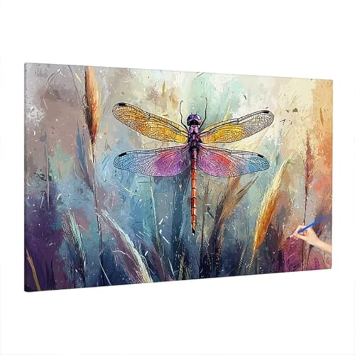 Malen Nach Zahlen Tiere, Malen Nach Zahlen Erwachsene Abstrakt, DIY Set Erwachsene Paint by Numbers, Paint by Numbers mit 3 Pinseln und Acrylfarbe, Ölgemälde Kit Herbst Deko Wohnzimmer 220x100cm S-80 von Aynaeinn