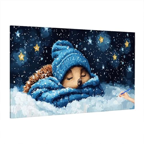 Malen Nach Zahlen Tiere, Malen Nach Zahlen Erwachsene Kinder, DIY Set Erwachsene Paint by Numbers, Paint by Numbers mit 3 Pinseln und Acrylfarbe, Ölgemälde Kit Herbst Deko Wohnzimmer 220x100cm Z-12 von Aynaeinn