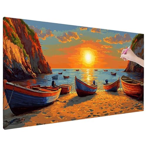 Sonnenuntergang Diamond Painting XXL, 5D Diamant Painting Bilder Strand mit Vollbohrer Leinwand, Diamond Art Stickerei Kreuzstich Set, Basteln Erwachsene Mosaikherstellung, Wanddeko 70x30 cm X-95 Sonnenuntergang Diamond Painting XXL, 5D Diamant Painting Bilder Strand mit Vollbohrer Leinwand, Diamond Art Stickerei Kreuzstich Set, Basteln Erwachsene Mosaikherstellung, Wanddeko 70x30 cm X-95 von Aynaeinn