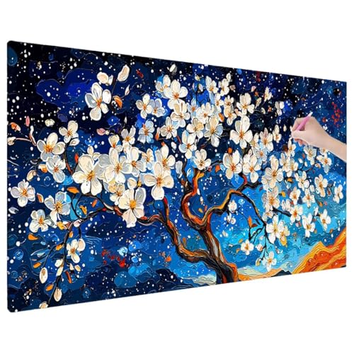 Sternenhimmel Diamond Painting XXL, 5D Diamant Painting Bilder Lebensbaum mit Vollbohrer Leinwand, Diamond Art Stickerei Kreuzstich Set, Basteln Erwachsene Mosaikherstellung, Wanddeko 110x50 cm F-75 von Aynaeinn