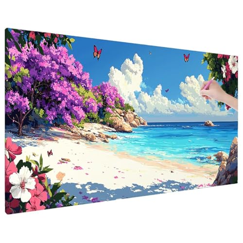 Strand Diamond Painting XXL, 5D Diamant Painting Bilder Blumen Muster mit Vollbohrer Leinwand, Diamond Art Stickerei Kreuzstich Set, Basteln Erwachsene Mosaikherstellung, Wanddeko 180x80 cm C-73 Strand Diamond Painting XXL, 5D Diamant Painting Bilder Blumen Muster mit Vollbohrer Leinwand, Diamond Art Stickerei Kreuzstich Set, Basteln Erwachsene Mosaikherstellung, Wanddeko 180x80 cm C-73 von Aynaeinn