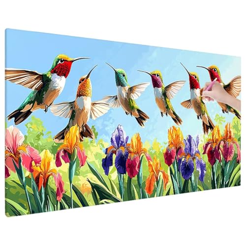 Vogel Diamond Painting XXL, 5D Diamant Painting Bilder Blumen Muster mit Vollbohrer Leinwand, Diamond Art Malerei Stickerei Kreuzstich Set, Basteln Erwachsene Mosaikherstellung, Wanddeko 90x40 cm R-46 von Aynaeinn