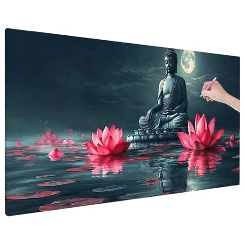 Zen Diamond Painting XXL, 5D Diamant Painting Bilder Lotus Muster mit Vollbohrer Leinwand, Diamond Art Malerei Stickerei Kreuzstich Set, Basteln Erwachsene Mosaikherstellung, Wanddeko 70x30 cm D-30 Zen Diamond Painting XXL, 5D Diamant Painting Bilder Lotus Muster mit Vollbohrer Leinwand, Diamond Art Malerei Stickerei Kreuzstich Set, Basteln Erwachsene Mosaikherstellung, Wanddeko 70x30 cm D-30 von Aynaeinn