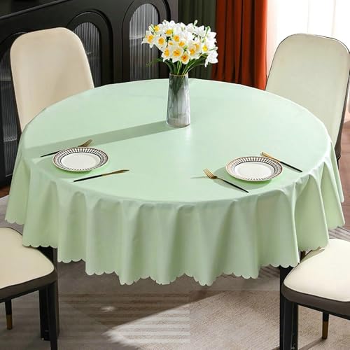 Ayoiow Hellgrün Rund Tischdecke 260 PVC Tischtuch Schmutzabweisend Volltonfarbe Dauerhaft für Balkon Ayoiow Hellgrün Rund Tischdecke 260 PVC Tischtuch Schmutzabweisend Volltonfarbe Dauerhaft für Balkon von Ayoiow