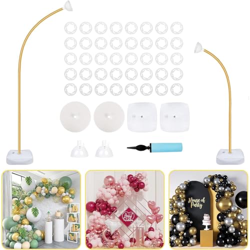 Ballonbogen Kit, Ballonbogen Gestell Einstellbare, 2.5M & 1.5M Halbbogen Freie Biegung Ballonständer Set, Luftballon Bogen Gestell für Geburtstag, Graduation Party, Jubiläum, Hochzeit Ballonbogen Kit, Ballonbogen Gestell Einstellbare, 2.5M & 1.5M Halbbogen Freie Biegung Ballonständer Set, Luftballon Bogen Gestell für Geburtstag, Graduation Party, Jubiläum, Hochzeit von Ayolofei