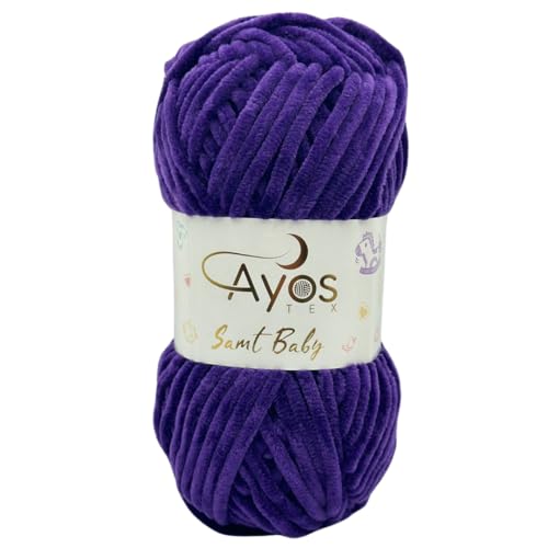 Ayos Samt Baby 120m, 100g I 100% Polyester I kuschelweiche Baby Wolle I Flauschwolle I Chenillewolle I zum Häkeln und Stricken 16 Lila Ayos Samt Baby 120m, 100g I 100% Polyester I kuschelweiche Baby Wolle I Flauschwolle I Chenillewolle I zum Häkeln und Stricken 16 Lila von AyosTex