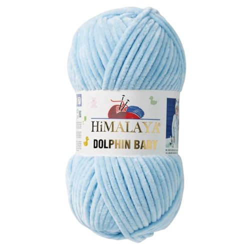 Himalaya Dolphin Baby 120m, 100g |Baby Blau I 100% Polyester I Strickgarn I Flauschwolle I Babywolle I kuschelweiche Wolle für Ihr Baby I Chenillewolle I zum Stricken oder Häkeln Himalaya Dolphin Baby 120m, 100g |Baby Blau I 100% Polyester I Strickgarn I Flauschwolle I Babywolle I kuschelweiche Wolle für Ihr Baby I Chenillewolle I zum Stricken oder Häkeln von AyosTex