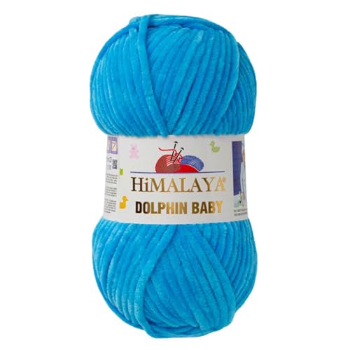 Himalaya Dolphin Baby 120m, 100g |Blau I 100% Polyester I Strickgarn I Flauschwolle I Babywolle I kuschelweiche Wolle für Ihr Baby I Chenillewolle I zum Stricken oder Häkeln Himalaya Dolphin Baby 120m, 100g |Blau I 100% Polyester I Strickgarn I Flauschwolle I Babywolle I kuschelweiche Wolle für Ihr Baby I Chenillewolle I zum Stricken oder Häkeln von AyosTex