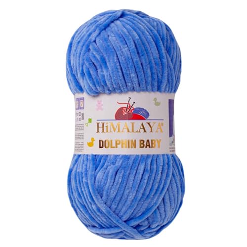 Himalaya Dolphin Baby 120m, 100g |Blau I 100% Polyester I Strickgarn I Flauschwolle I Babywolle I kuschelweiche Wolle für Ihr Baby I Chenillewolle I zum Stricken oder Häkeln Himalaya Dolphin Baby 120m, 100g |Blau I 100% Polyester I Strickgarn I Flauschwolle I Babywolle I kuschelweiche Wolle für Ihr Baby I Chenillewolle I zum Stricken oder Häkeln von AyosTex