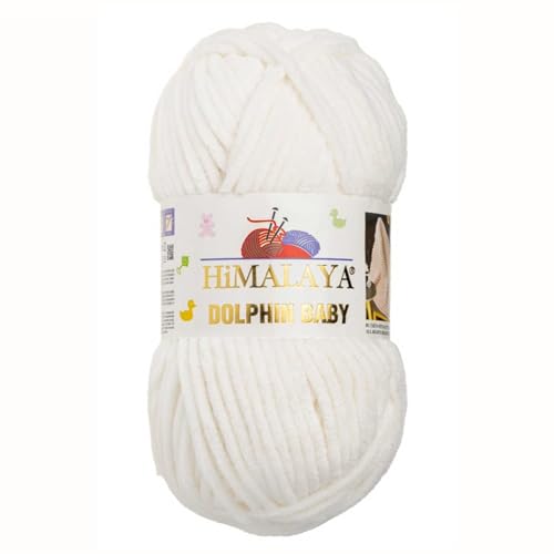 Himalaya Dolphin Baby 120m, 100g |Ecru I 100% Polyester I Strickgarn I Flauschwolle I Babywolle I kuschelweiche Wolle für Ihr Baby I Chenillewolle I zum Stricken oder Häkeln Himalaya Dolphin Baby 120m, 100g |Ecru I 100% Polyester I Strickgarn I Flauschwolle I Babywolle I kuschelweiche Wolle für Ihr Baby I Chenillewolle I zum Stricken oder Häkeln von AyosTex