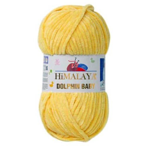 Himalaya Dolphin Baby 120m, 100g |Gelb I 100% Polyester I Strickgarn I Flauschwolle I Babywolle I kuschelweiche Wolle für Ihr Baby I Chenillewolle I zum Stricken oder Häkeln Himalaya Dolphin Baby 120m, 100g |Gelb I 100% Polyester I Strickgarn I Flauschwolle I Babywolle I kuschelweiche Wolle für Ihr Baby I Chenillewolle I zum Stricken oder Häkeln von AyosTex