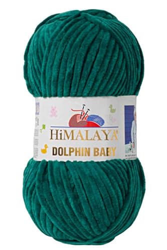 Himalaya Dolphin Baby 120m, 100g |Grün I 100% Polyester I Strickgarn I Flauschwolle I Babywolle I kuschelweiche Wolle für Ihr Baby I Chenillewolle I zum Stricken oder Häkeln Himalaya Dolphin Baby 120m, 100g |Grün I 100% Polyester I Strickgarn I Flauschwolle I Babywolle I kuschelweiche Wolle für Ihr Baby I Chenillewolle I zum Stricken oder Häkeln von AyosTex