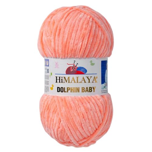 Himalaya Dolphin Baby 120m, 100g |Lachs I 100% Polyester I Strickgarn I Flauschwolle I Babywolle I kuschelweiche Wolle für Ihr Baby I Chenillewolle I zum Stricken oder Häkeln Himalaya Dolphin Baby 120m, 100g |Lachs I 100% Polyester I Strickgarn I Flauschwolle I Babywolle I kuschelweiche Wolle für Ihr Baby I Chenillewolle I zum Stricken oder Häkeln von AyosTex