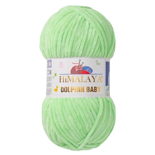 Himalaya Dolphin Baby 120m, 100g |Lindgrün I 100% Polyester I Strickgarn I Flauschwolle I Babywolle I kuschelweiche Wolle für Ihr Baby I Chenillewolle I zum Stricken oder Häkeln Himalaya Dolphin Baby 120m, 100g |Lindgrün I 100% Polyester I Strickgarn I Flauschwolle I Babywolle I kuschelweiche Wolle für Ihr Baby I Chenillewolle I zum Stricken oder Häkeln von AyosTex