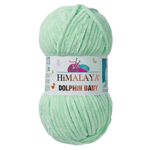 Himalaya Dolphin Baby 120m, 100g |Mint I 100% Polyester I Strickgarn I Flauschwolle I Babywolle I kuschelweiche Wolle für Ihr Baby I Chenillewolle I zum Stricken oder Häkeln Himalaya Dolphin Baby 120m, 100g |Mint I 100% Polyester I Strickgarn I Flauschwolle I Babywolle I kuschelweiche Wolle für Ihr Baby I Chenillewolle I zum Stricken oder Häkeln von AyosTex