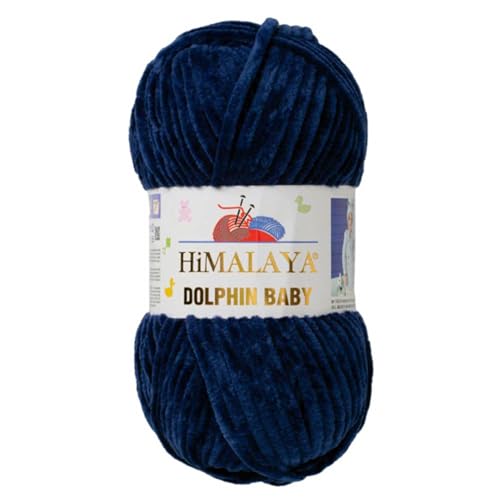 Himalaya Dolphin Baby 120m, 100g |Nacht Blau I 100% Polyester I Strickgarn I Flauschwolle I Babywolle I kuschelweiche Wolle für Ihr Baby I Chenillewolle I zum Stricken oder Häkeln Himalaya Dolphin Baby 120m, 100g |Nacht Blau I 100% Polyester I Strickgarn I Flauschwolle I Babywolle I kuschelweiche Wolle für Ihr Baby I Chenillewolle I zum Stricken oder Häkeln von AyosTex