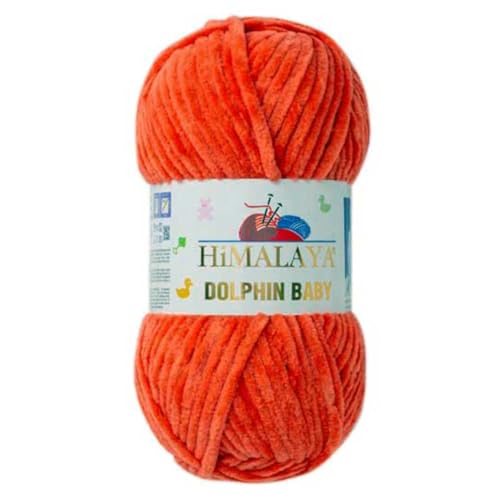 Himalaya Dolphin Baby 120m, 100g |Orange/Rot I 100% Polyester I Strickgarn I Flauschwolle I Babywolle I kuschelweiche Wolle für Ihr Baby I Chenillewolle I zum Stricken oder Häkeln Himalaya Dolphin Baby 120m, 100g |Orange/Rot I 100% Polyester I Strickgarn I Flauschwolle I Babywolle I kuschelweiche Wolle für Ihr Baby I Chenillewolle I zum Stricken oder Häkeln von AyosTex