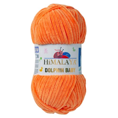 Himalaya Dolphin Baby 120m, 100g |Orange I 100% Polyester I Strickgarn I Flauschwolle I Babywolle I kuschelweiche Wolle für Ihr Baby I Chenillewolle I zum Stricken oder Häkeln Himalaya Dolphin Baby 120m, 100g |Orange I 100% Polyester I Strickgarn I Flauschwolle I Babywolle I kuschelweiche Wolle für Ihr Baby I Chenillewolle I zum Stricken oder Häkeln von AyosTex