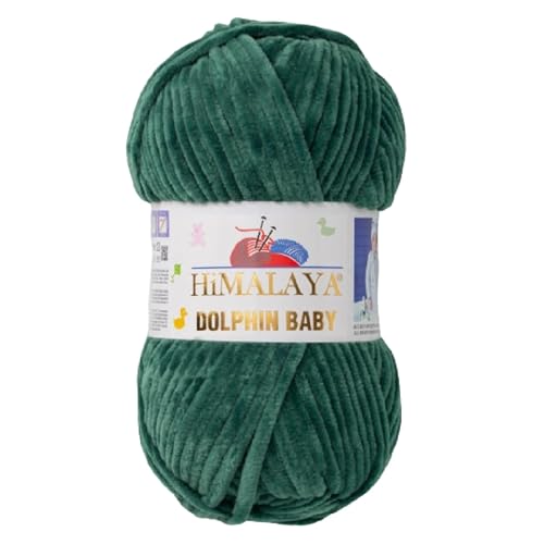 Himalaya Dolphin Baby 120m, 100g |Tannen Grün I 100% Polyester I Strickgarn I Flauschwolle I Babywolle I kuschelweiche Wolle für Ihr Baby I Chenillewolle I zum Stricken oder Häkeln Himalaya Dolphin Baby 120m, 100g |Tannen Grün I 100% Polyester I Strickgarn I Flauschwolle I Babywolle I kuschelweiche Wolle für Ihr Baby I Chenillewolle I zum Stricken oder Häkeln von AyosTex