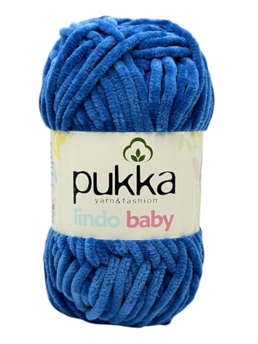 Pukka Lindo Baby Chenille Wolle 120m,100g | 100% Polyester | Amigurumi Garn | Kuschelwolle | Chenillewolle | Samtwolle zum Häkeln von AyosTex