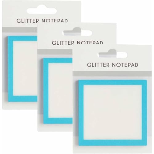 Glitter Sticky Notes, Cute Self Adhesive Note Memo Pads, Clear Notes Pastel, Small to Do List, Office Supplies (Blue) von Ayrohk