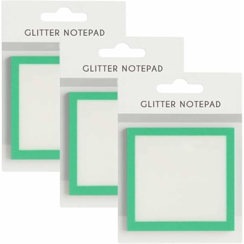 Glitter Sticky Notes, Cute Self Adhesive Note Memo Pads, Clear Notes Pastel, Small to Do List, Office Supplies (Green) von Ayrohk