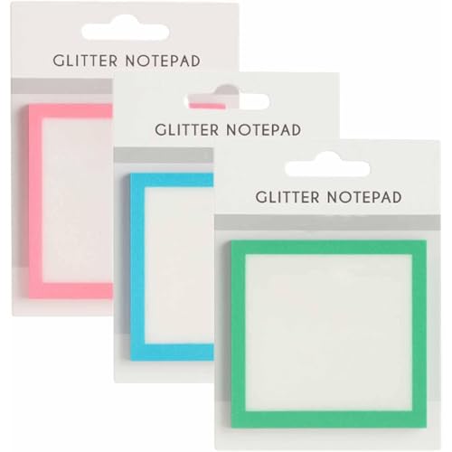 Glitter Sticky Notes, Cute Self Adhesive Note Memo Pads, Clear Notes Pastel, Small to Do List, Office Supplies (Mix) von Ayrohk