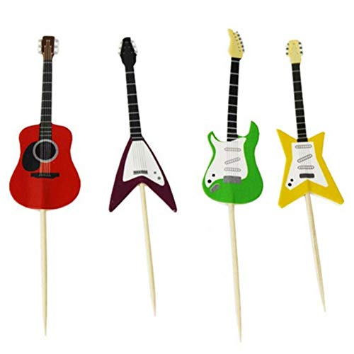 24 Teile/Satz Kuchen Toppers Gitarre Cupcake Topper Picks Musical Instrument Form Kuchen Dekorieren Werkzeuge Party Decor von Ayrsjcl