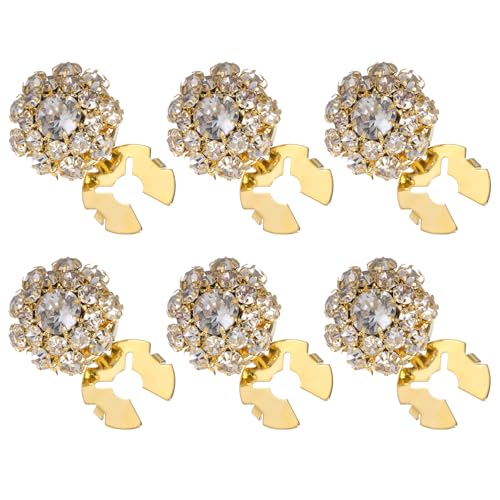 6 Stück Rheinstein Knopfabdeckungen Dekorative Abnehmbare Strass-Knopfabdeckungen Damen Silber Strass-Knöpfe Cover Clip Abdeckung Button Covers Clip für Hemd Geeignet zum Nähen Heimwerken(Gold) von Aysatogc
