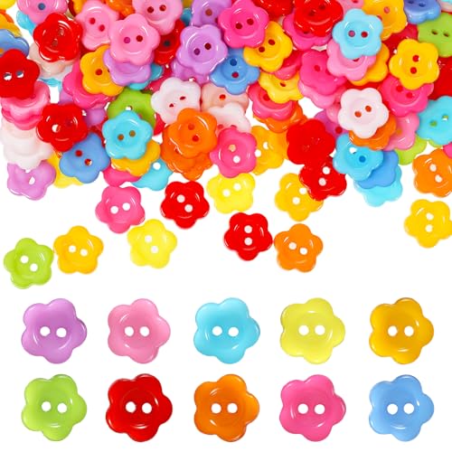 Knöpfe in Blumenform, handgefertigt, für Kinderkleidung, bunt, Nähen, Ersatzknöpfe zum Nähen, Basteln, Hemden, Kleidung, Dekorationen, 300 Stück von Aysatogc