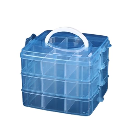 Ayztantine Reise Schmuckkästchen Transparente Schmuckaufbewahrungsbox Großraum-Finishing-Box Halskettenring Ohrstecker Aufbewahrungsbox Schmuckschatulle Ornamentbox(Blue) von Ayztantine