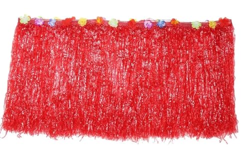 Ayztantine Tischdecke Hochzeit Party Dekoration Tisch Rock Sommer Strand Partys Dekoration Gras Tisch Rock Party Tisch Röcke für Partys Veranstaltungen, Hochzeiten, Bankette(Red,276X75) von Ayztantine